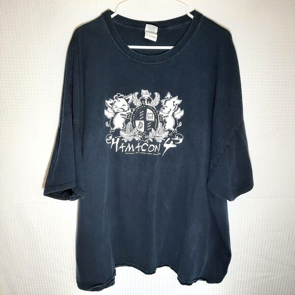HamaCon 4 T-Shirt 4XL Black Anime Convention 2009 Wings Crest Graphic Rare - Picture 1 of 6